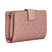 Michael Kors Jet Set Medium Signature Logo Bi-Fold Wallet Powder Blush