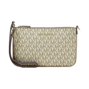 Michael Kors Jet Set Small Metallic Signature Logo Wristlet Pale Gold
