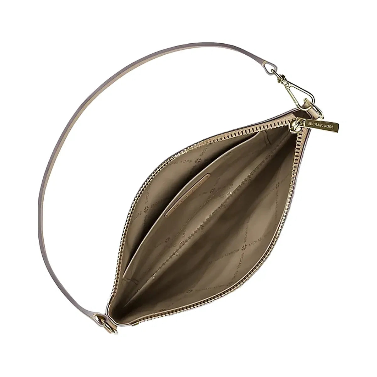 Michael Kors Jet Set Small Metallic Signature Logo Wristlet Pale Gold