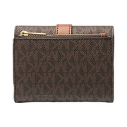 Michael Kors Greenwich Medium Signature Logo Trifold Wallet Brown