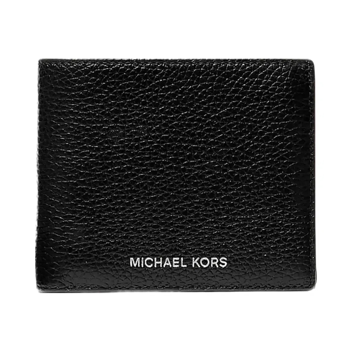 Michael Kors Cooper Pebbled Leather Billfold Wallet With Coin Pouch Black
