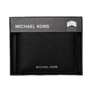 Michael Kors Cooper Pebbled Leather Billfold Wallet With Coin Pouch Black