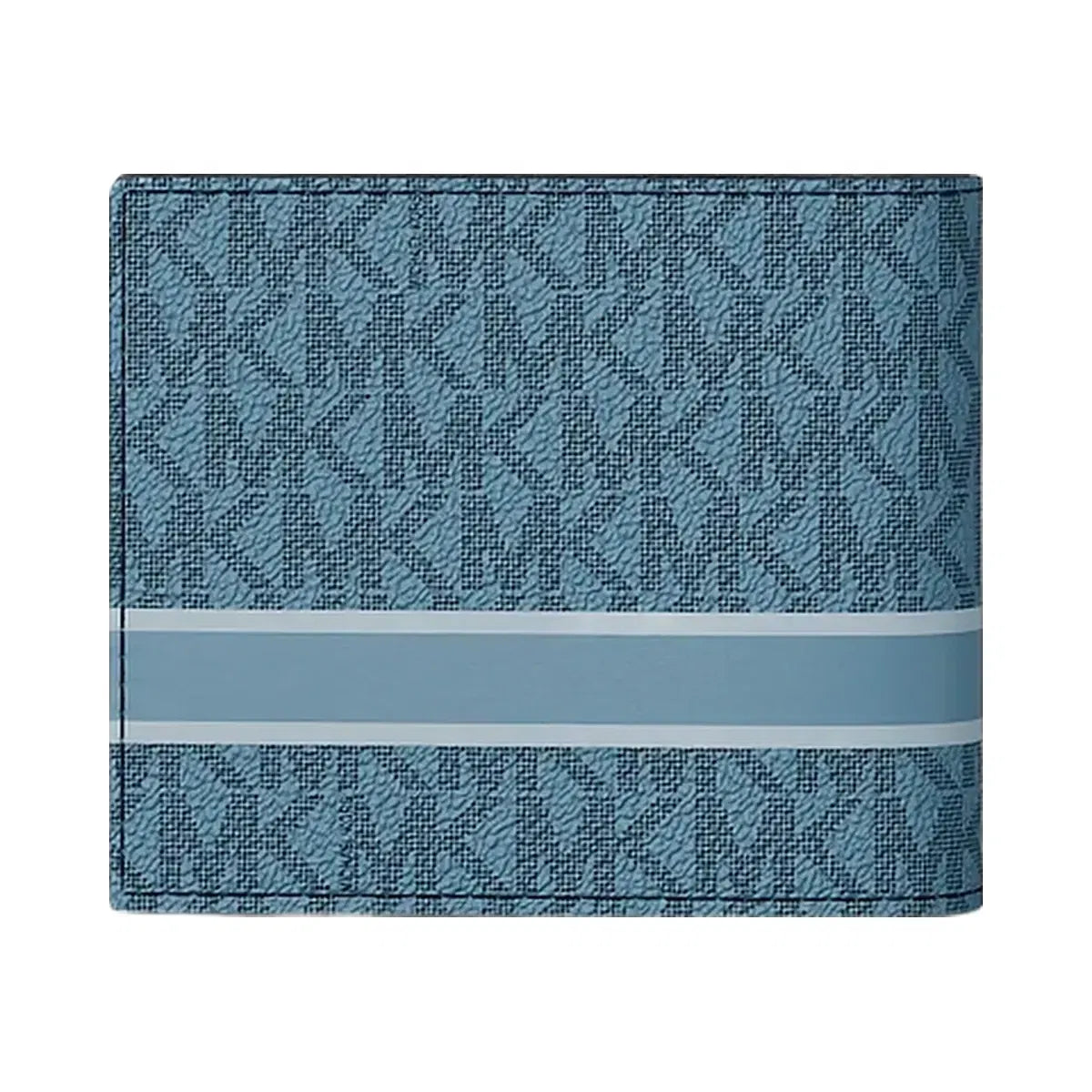 Michael Kors Cooper Striped Signature Logo Billfold Wallet With Passcase Denim