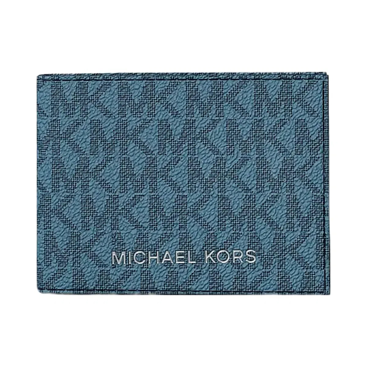 Michael Kors Cooper Striped Signature Logo Billfold Wallet With Passcase Denim