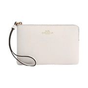 Coach Corner Zip Wristlet in Gold Chalk