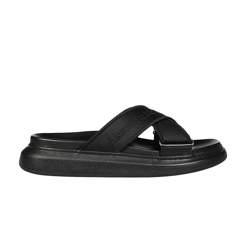 Alexander McQueen Oversized Hybrid Slide Black Silver