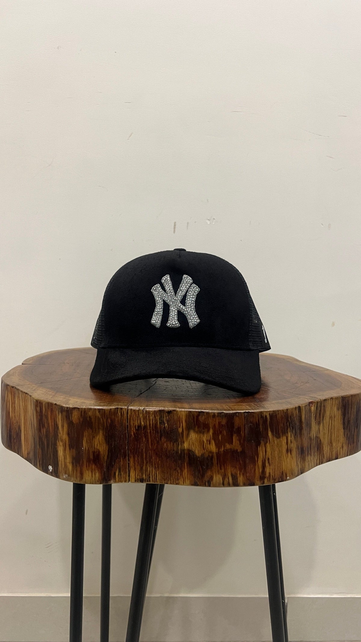 NY Rhinestone - Suede Trucker cap