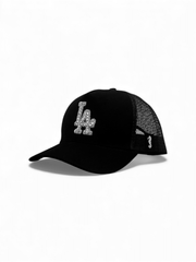 LA Rhinestone - Suede Trucker cap