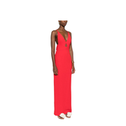 Cross-Back Straps Maxi Dress V-Neck