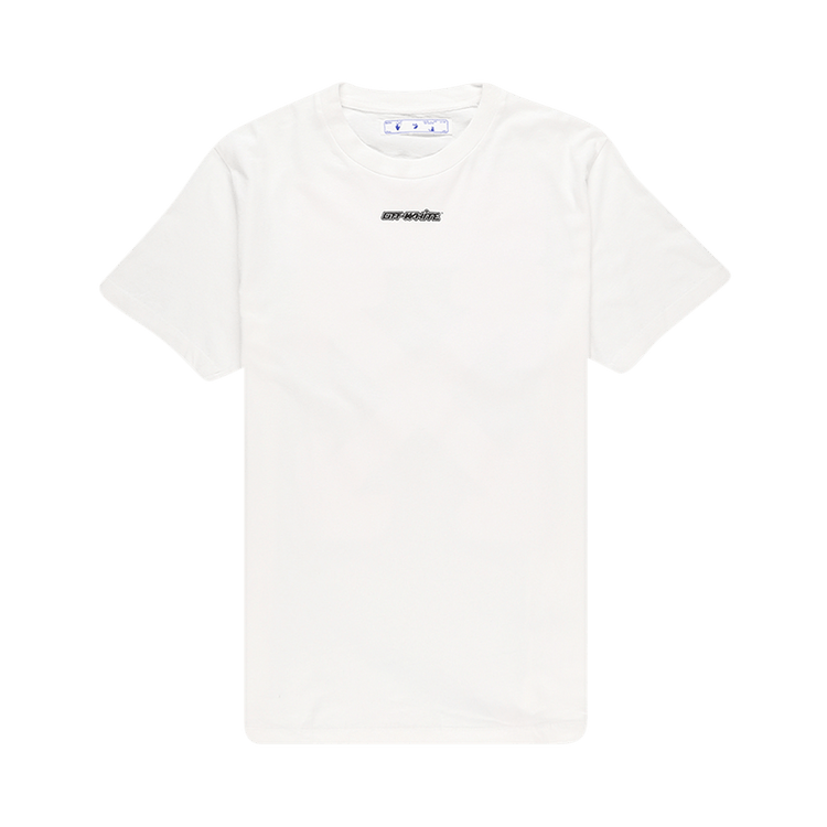 Off-White Marker Shorts-Sleeve Slim T-Shirt White/Blue