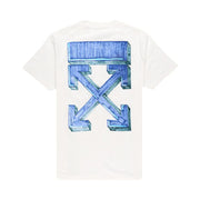 Off-White Marker Shorts-Sleeve Slim T-Shirt White/Blue