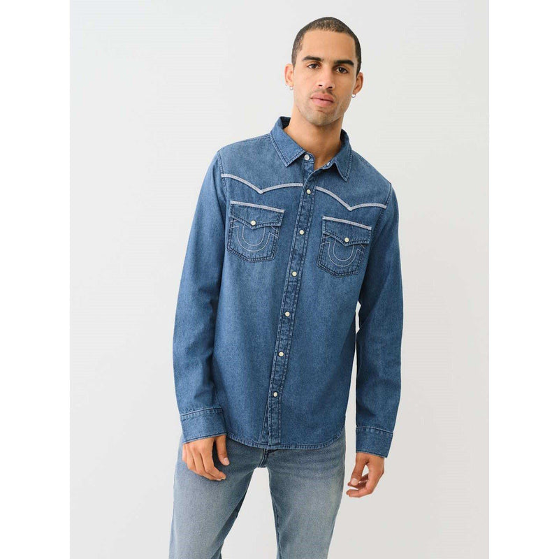 TR Chambray Long Sleeve Flannel Shirt