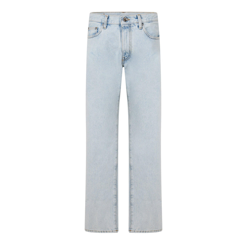 Diagonal Cotton Slim Fit Jeans