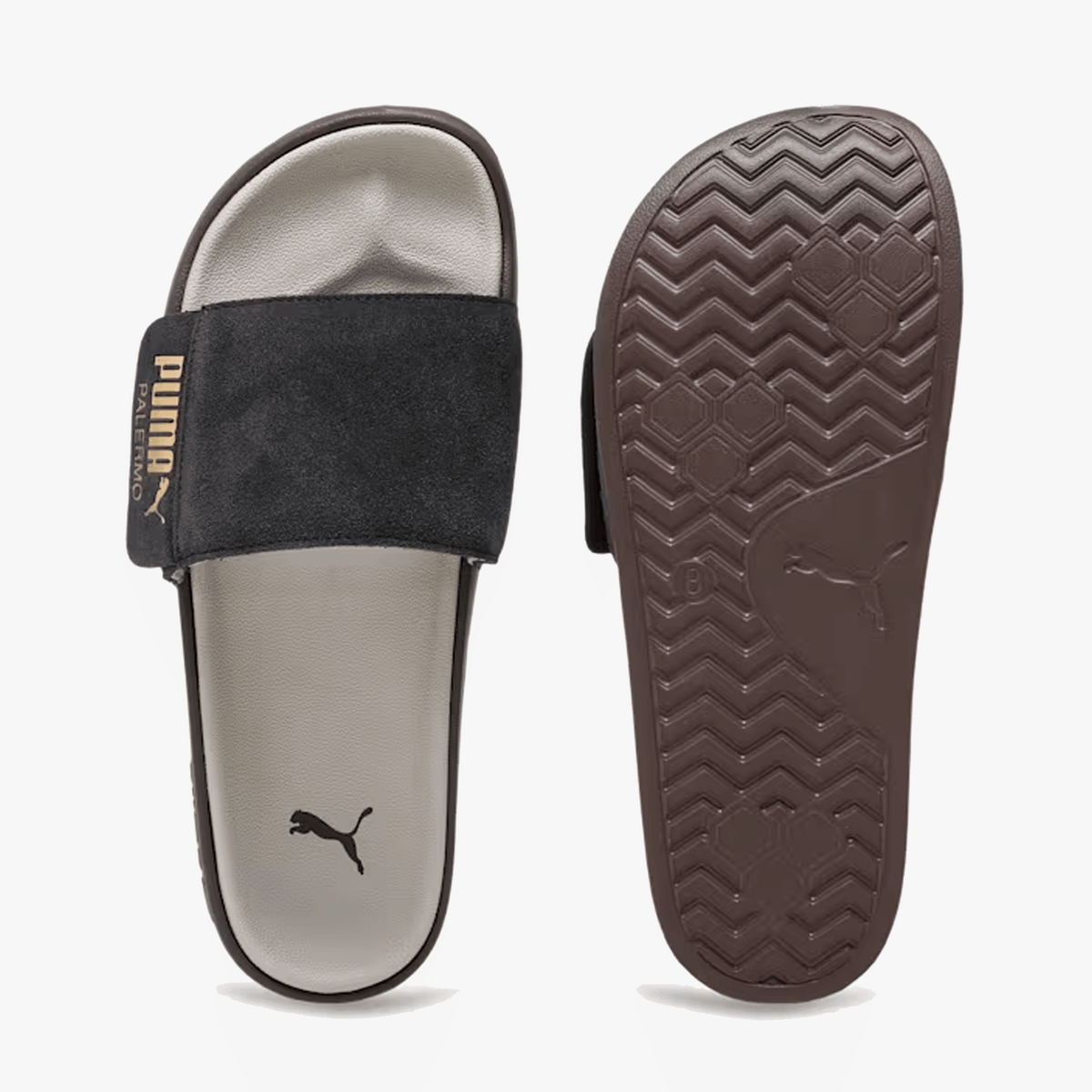 Puma | LEADCAT 2.0 PALERMO FOIL SLIDES { DUSKY GRAY/DESERT DUST GUM