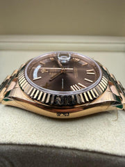 Rolex | Day-Date | 228235 | Rose gold | 40 mm | Rose gold | Brown | Automatic