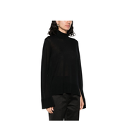 Slit Sleeve Turtleneck Black
