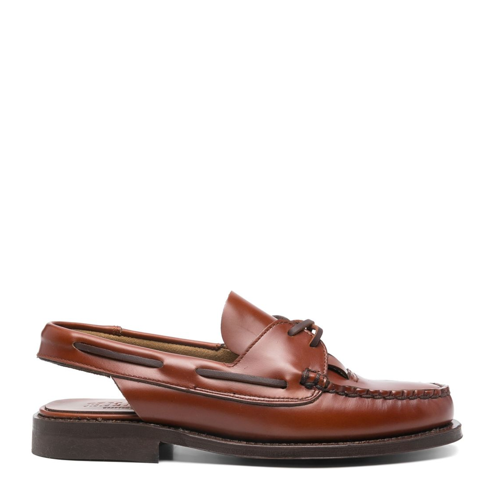 Flat Shoes Leather Brown
