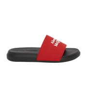 Alexander McQueen Logo Pool Slides Lust Red