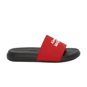 Alexander McQueen Logo Pool Slides Lust Red