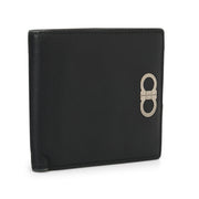 Salvatore Ferragamo Solid Black Gancini Bi - Fold Wallet Small