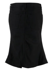 godet denim skirt