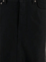 godet denim skirt