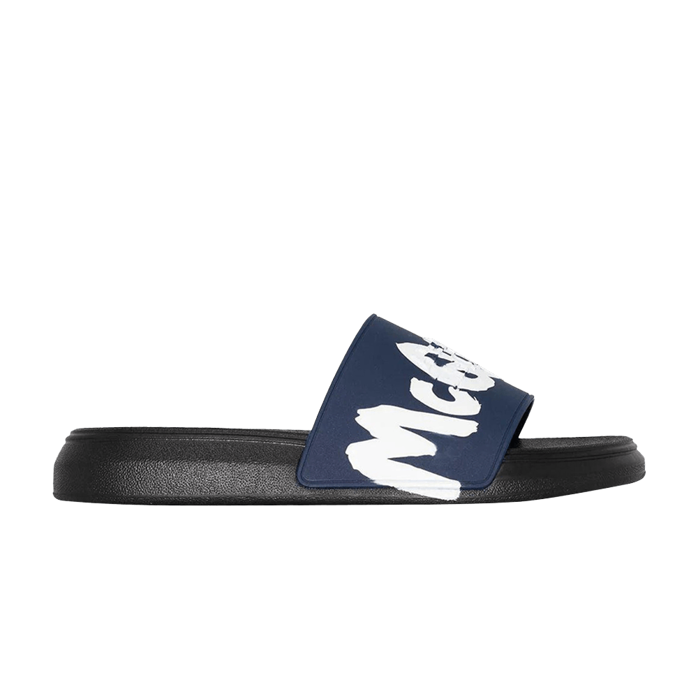 Alexander McQueen Rubber Pool Slide Graffiti - Midnight Petrol