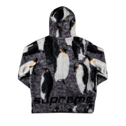 Supreme Penguins Hooded Fleece Jacket Black