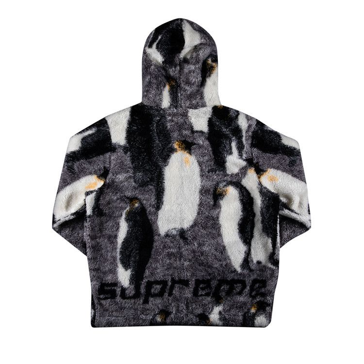 Supreme Penguins Hooded Fleece Jacket Black