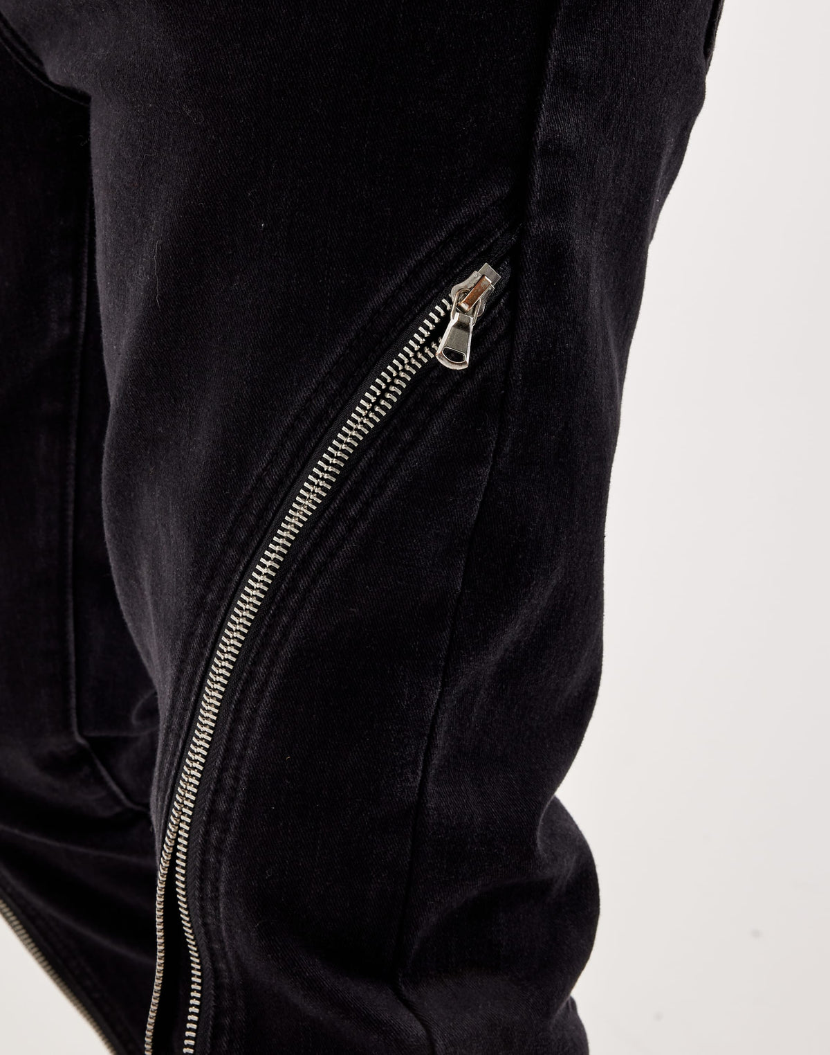 Kilogram Jet Black Zip Detail Jeans