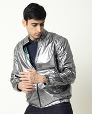 RARE Rabbit Men's Adam Green Polyester Plain Regular Fit Full Sleeve Mandarin Collar Jacket