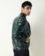 RARE Rabbit Men's Adam Green Polyester Plain Regular Fit Full Sleeve Mandarin Collar Jacket