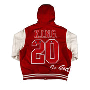 Supreme King Hooded Varsity Jacket Red