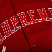 Supreme King Hooded Varsity Jacket Red