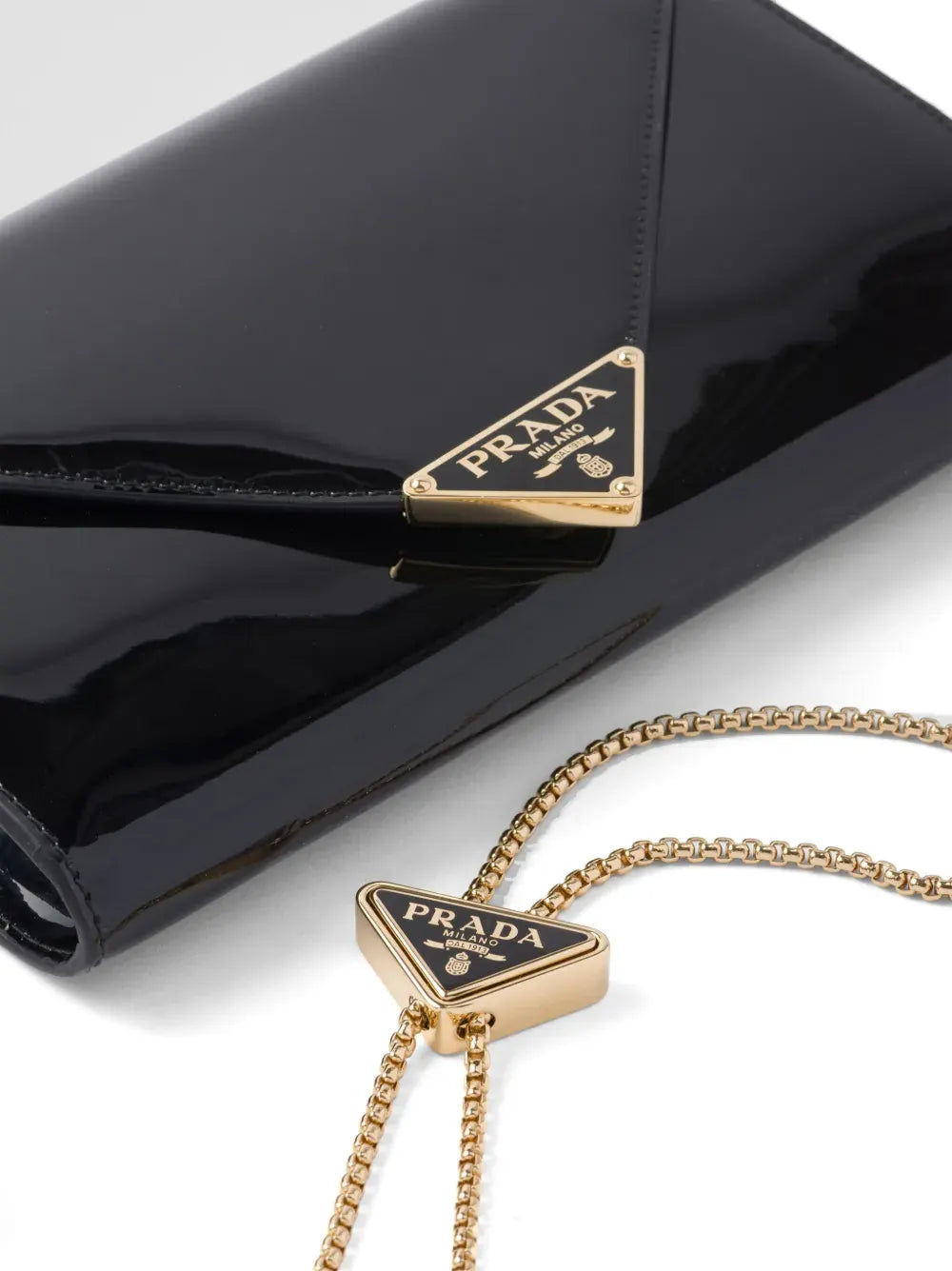 patent-leather envelope bag
