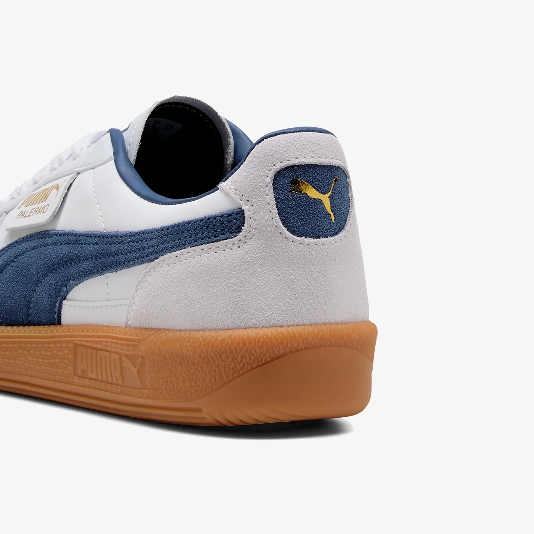 PUMA PALERMO LEATHER { WHITE/DARK INDIGO