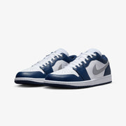 JORDAN AIR JORDAN 1 LOW { WHITE/WOLF GREY-MIDNIGHT NAVY