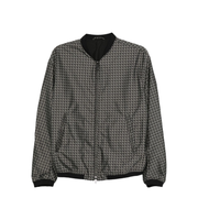 Blouson in Nylon Jacquard with Repeated Eagle Motif