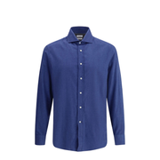 Herringbone Patterned Cotton Blend Flannel Shirt