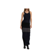 Upside Down Dress in Navy Blue/Gray