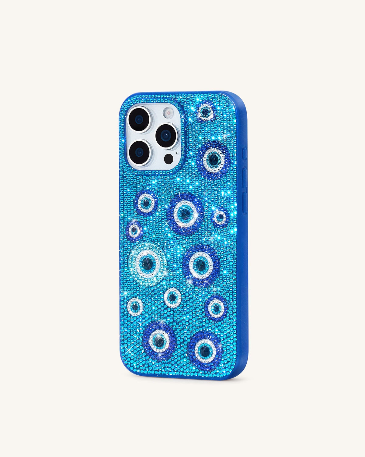 Evil Eye Artificial Crystal Embellished Phone Case - Pink