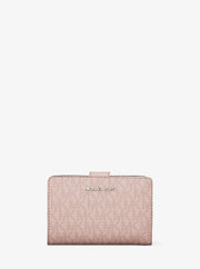 Michael Kors Jet Set Medium Signature Logo Bi-Fold Wallet Powder Blush