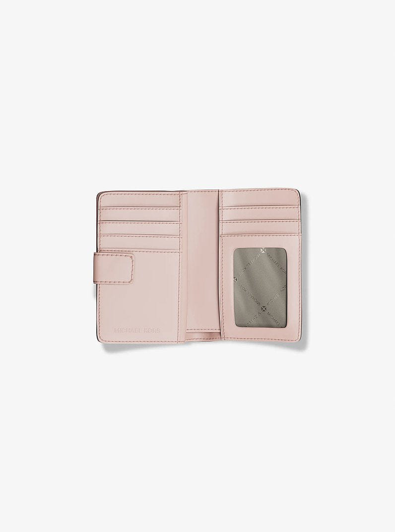 Michael Kors Jet Set Medium Signature Logo Bi-Fold Wallet Powder Blush