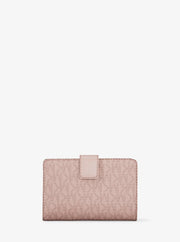 Michael Kors Jet Set Medium Signature Logo Bi-Fold Wallet Powder Blush