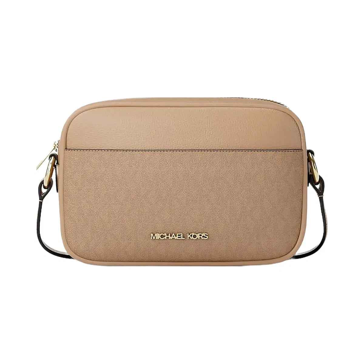 Michael Kors Jet Set Small Signature Logo Camera Crossbody Bag Camel