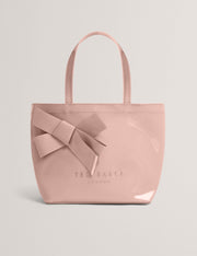 Ted Baker Nikicon Black Small Knot Bow Vinyl Icon Tote Bag Pale Pink Women's