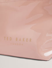 Ted Baker Nikicon Black Small Knot Bow Vinyl Icon Tote Bag Pale Pink Women's