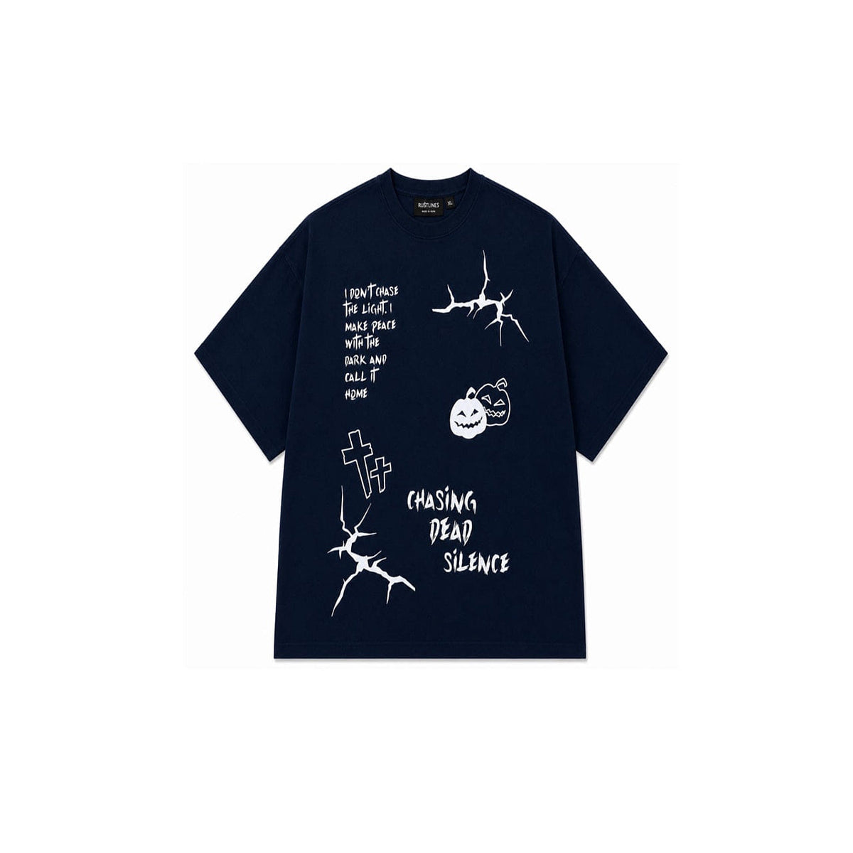 MIDNIGHT SPOOKY NAVY MEN’S OVERSIZED T-SHIRT