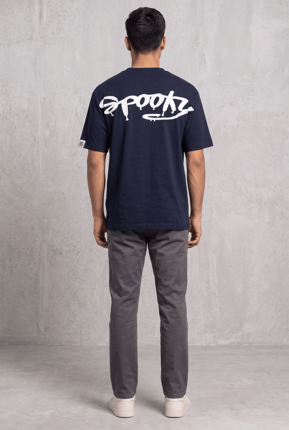 MIDNIGHT SPOOKY NAVY MEN’S OVERSIZED T-SHIRT