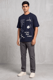 MIDNIGHT SPOOKY NAVY MEN’S OVERSIZED T-SHIRT